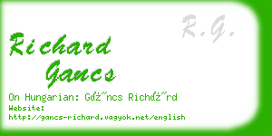 richard gancs business card